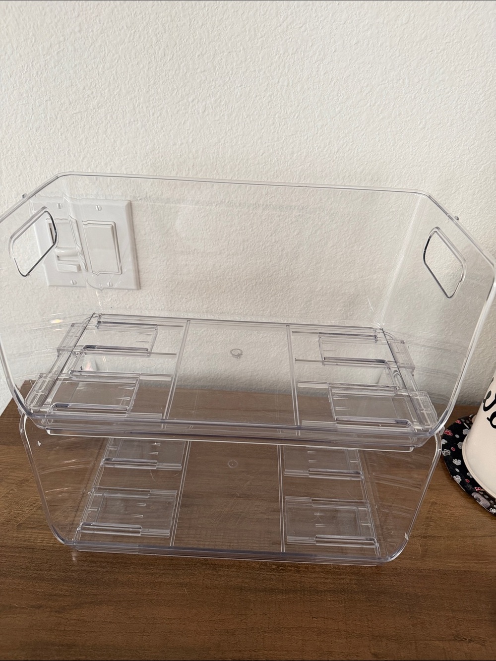 Clear Stackable Home Storage Bin - Transparent Organizer set of 2